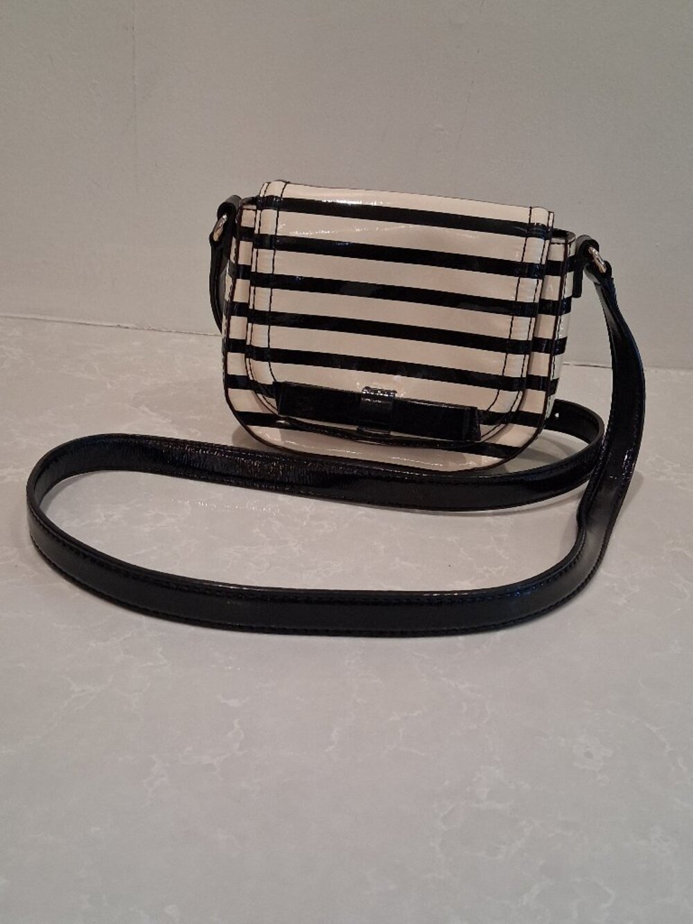 Black/White Stripe Satchel